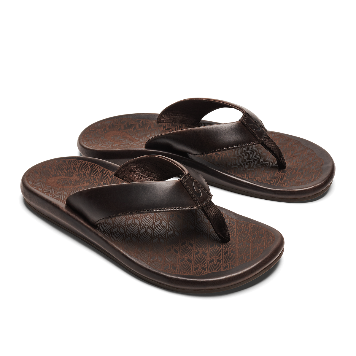 OluKai ‘Ilikai Men‘s Leather Beach Sandals - Dark Wood