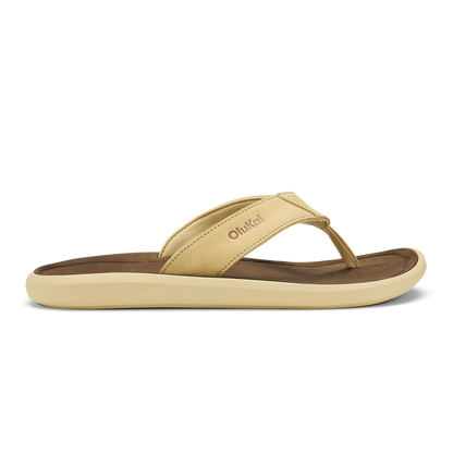 OluKai Pili Men’s Waterproof Leather Sandals - Toasted Coconut / Tan