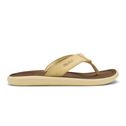 OluKai Pili Men’s Waterproof Leather Sandals - Toasted Coconut / Tan