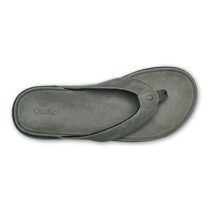OluKai Tuahine Men's Waterproof Leather Beach Sandals - Rock
