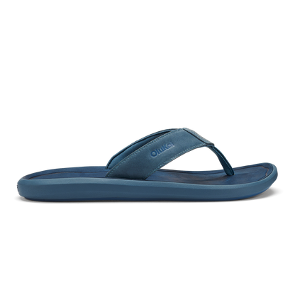 OluKai Pili Men’s Waterproof Leather Sandals - Blue Fog / Coastal Blue
