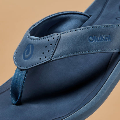 OluKai Pili Men’s Waterproof Leather Sandals - Blue Fog / Coastal Blue