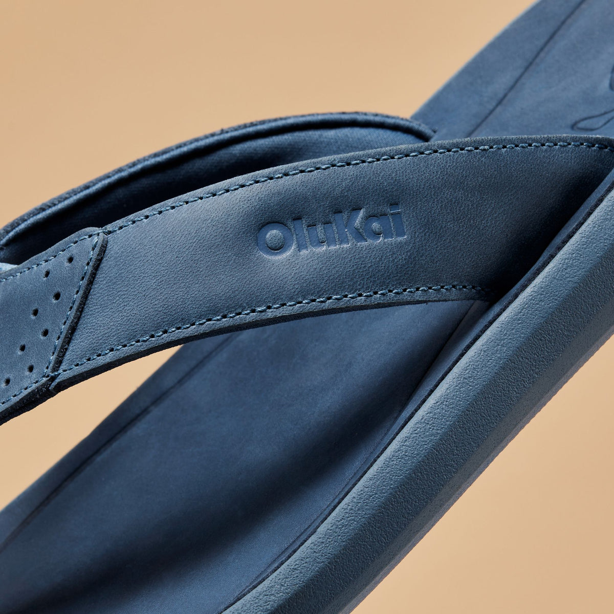 OluKai Pili Men’s Waterproof Leather Sandals - Blue Fog / Coastal Blue
