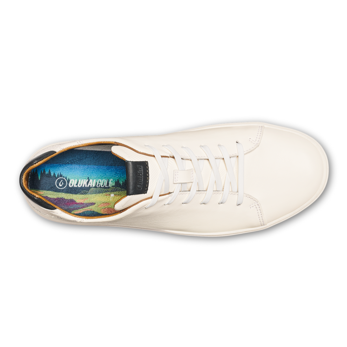 OluKai Wai‘alae Men’s Waterproof Leather Golf Shoes - White