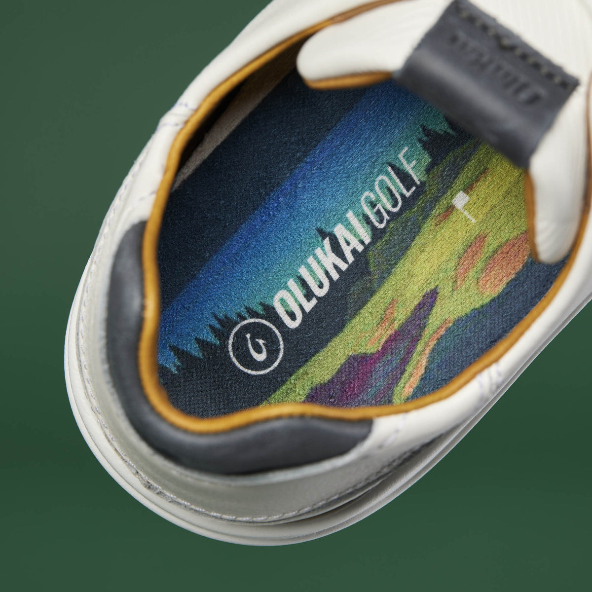 OluKai Wai‘alae Men’s Waterproof Leather Golf Shoes - White