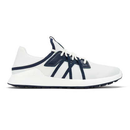 OluKai Manele Men’s Breathable Golf Shoes - Bright White / Mood Indigo