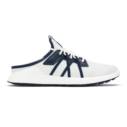 OluKai Manele Men’s Breathable Golf Shoes - Bright White / Mood Indigo