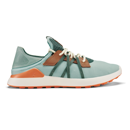 OluKai Manele Men’s Breathable Golf Shoes - Pale Moss / Molten Orange