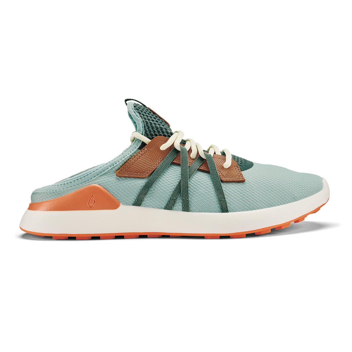 OluKai Manele Men’s Breathable Golf Shoes - Pale Moss / Molten Orange