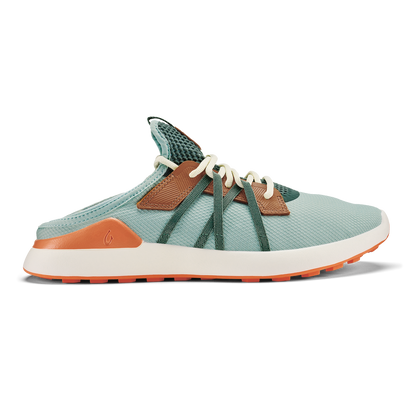 OluKai Manele Men’s Breathable Golf Shoes - Pale Moss / Molten Orange