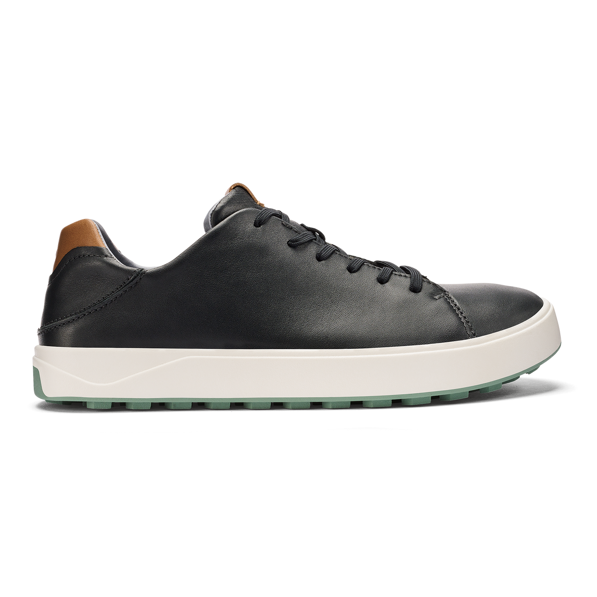 OluKai Wai‘alae Men’s Waterproof Leather Golf Shoes - Black
