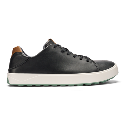 OluKai Wai‘alae Men’s Waterproof Leather Golf Shoes - Black