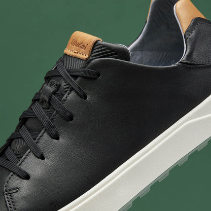 OluKai Wai‘alae Men’s Waterproof Leather Golf Shoes - Black