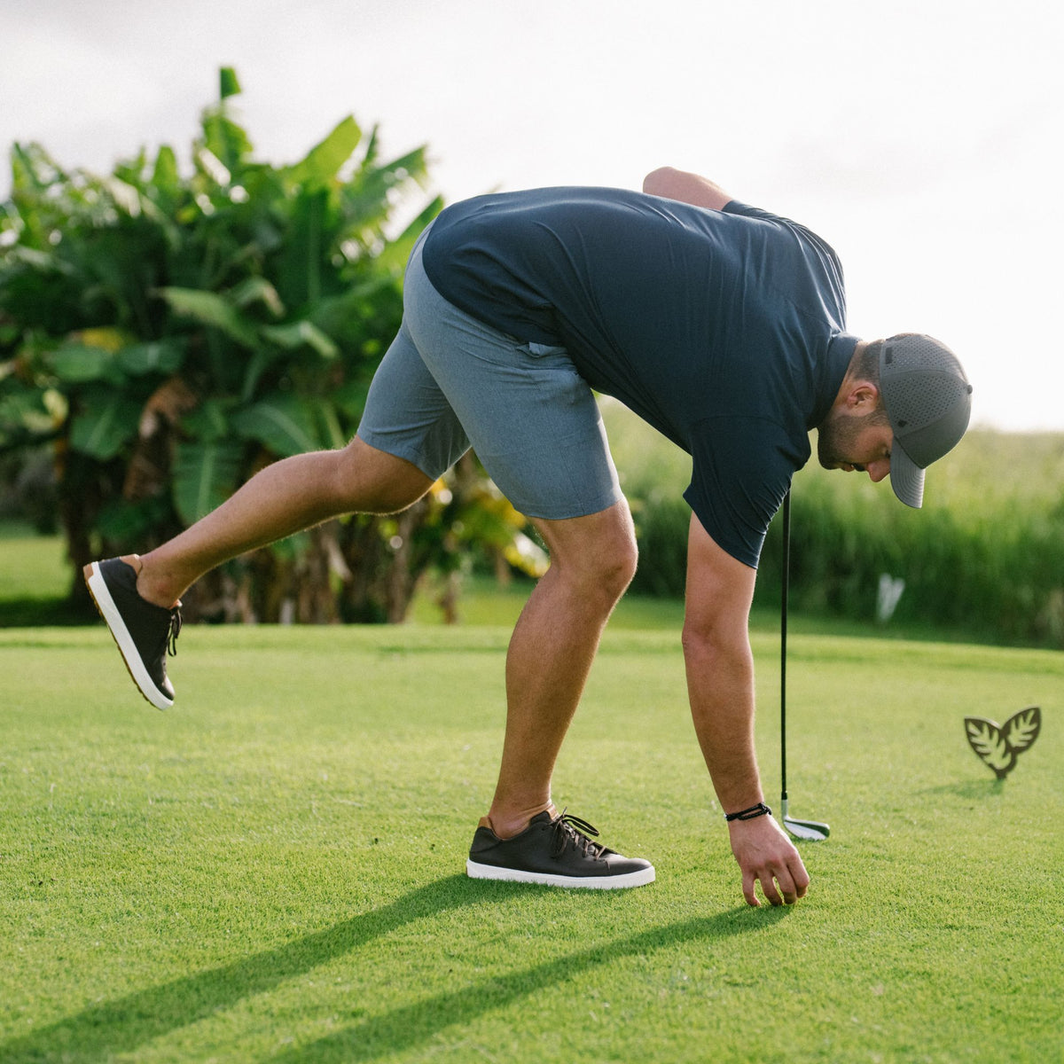 OluKai Wai‘alae Men’s Waterproof Leather Golf Shoes - Black