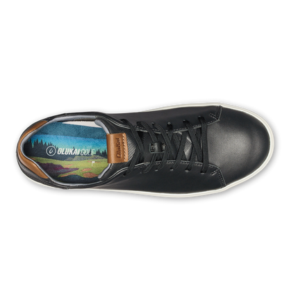 OluKai Wai‘alae Men’s Waterproof Leather Golf Shoes - Black
