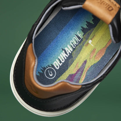 OluKai Wai‘alae Men’s Waterproof Leather Golf Shoes - Black