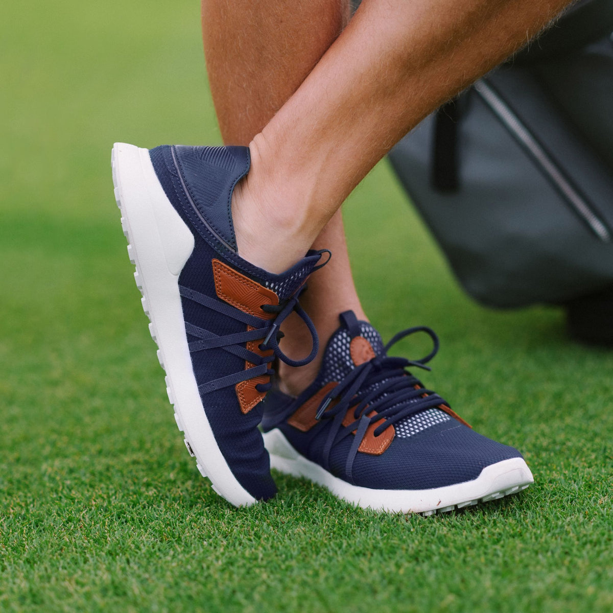 OluKai Manele Men’s Breathable Golf Shoes - Trench Blue