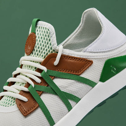 OluKai Manele Men’s Breathable Golf Shoes - White / Bamboo