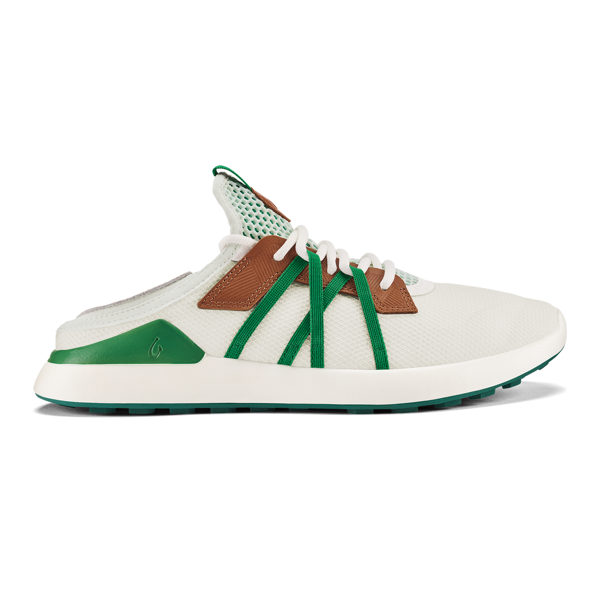OluKai Manele Men’s Breathable Golf Shoes - White / Bamboo