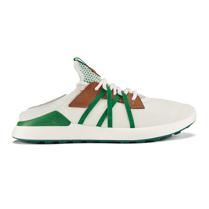 OluKai Manele Men’s Breathable Golf Shoes - White / Bamboo