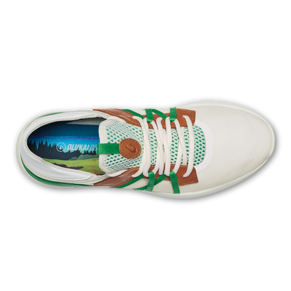 OluKai Manele Men’s Breathable Golf Shoes - White / Bamboo