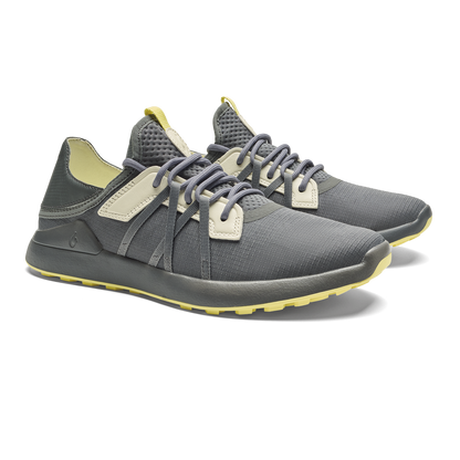 OluKai Manele Men’s Breathable Golf Shoes - Rock / Flower
