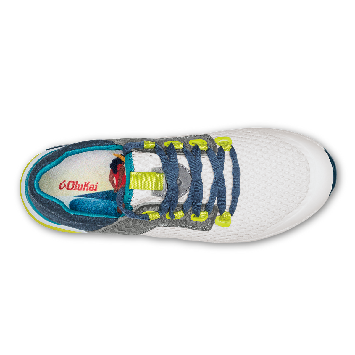 OluKai Wailuku Women’s Athletic Shoes - Bright White / Lagoon