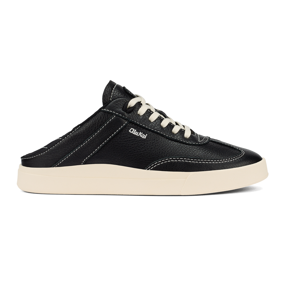 OluKai Hā‘upu Women’s Leather Sneakers - Onyx