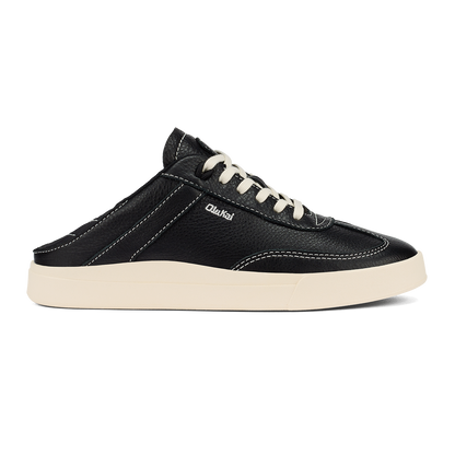 OluKai Hā‘upu Women’s Leather Sneakers - Onyx