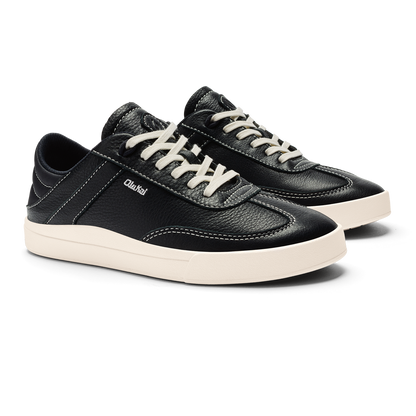OluKai Hā‘upu Women’s Leather Sneakers - Onyx