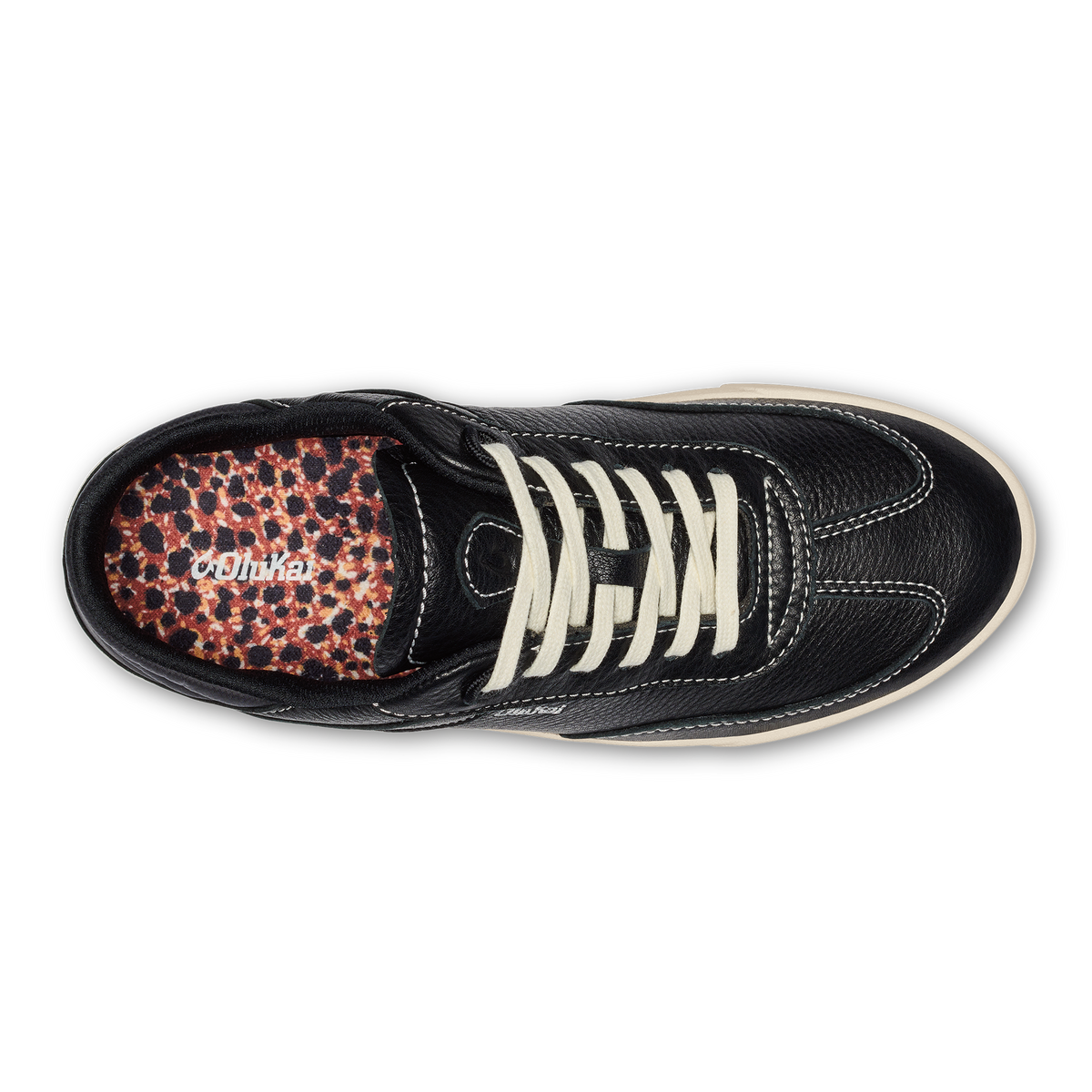 OluKai Hā‘upu Women’s Leather Sneakers - Onyx