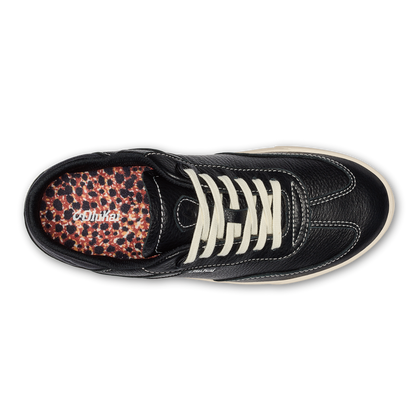 OluKai Hā‘upu Women’s Leather Sneakers - Onyx