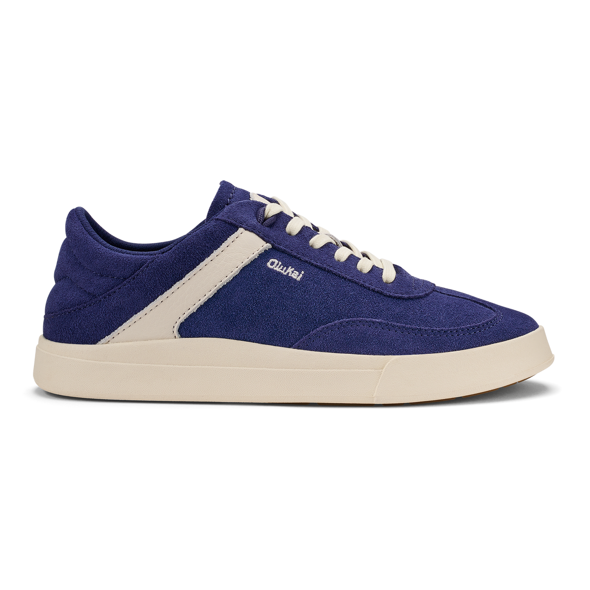 OluKai Hā‘upu Women’s Leather Sneakers - Navy / Off White