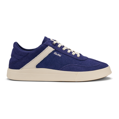 OluKai Hā‘upu Women’s Leather Sneakers - Navy / Off White