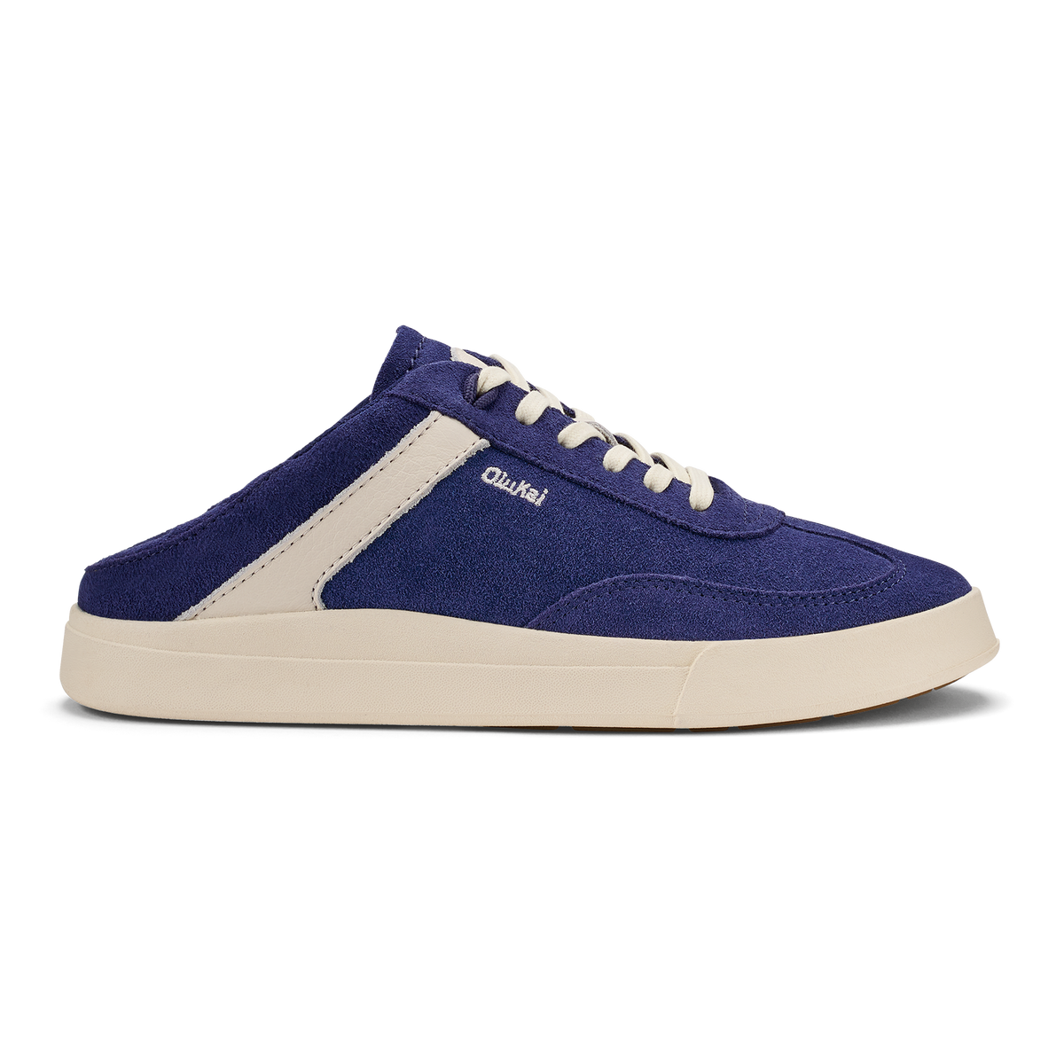 OluKai Hā‘upu Women’s Leather Sneakers - Navy / Off White
