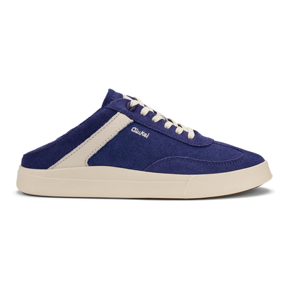 OluKai Hā‘upu Women’s Leather Sneakers - Navy / Off White