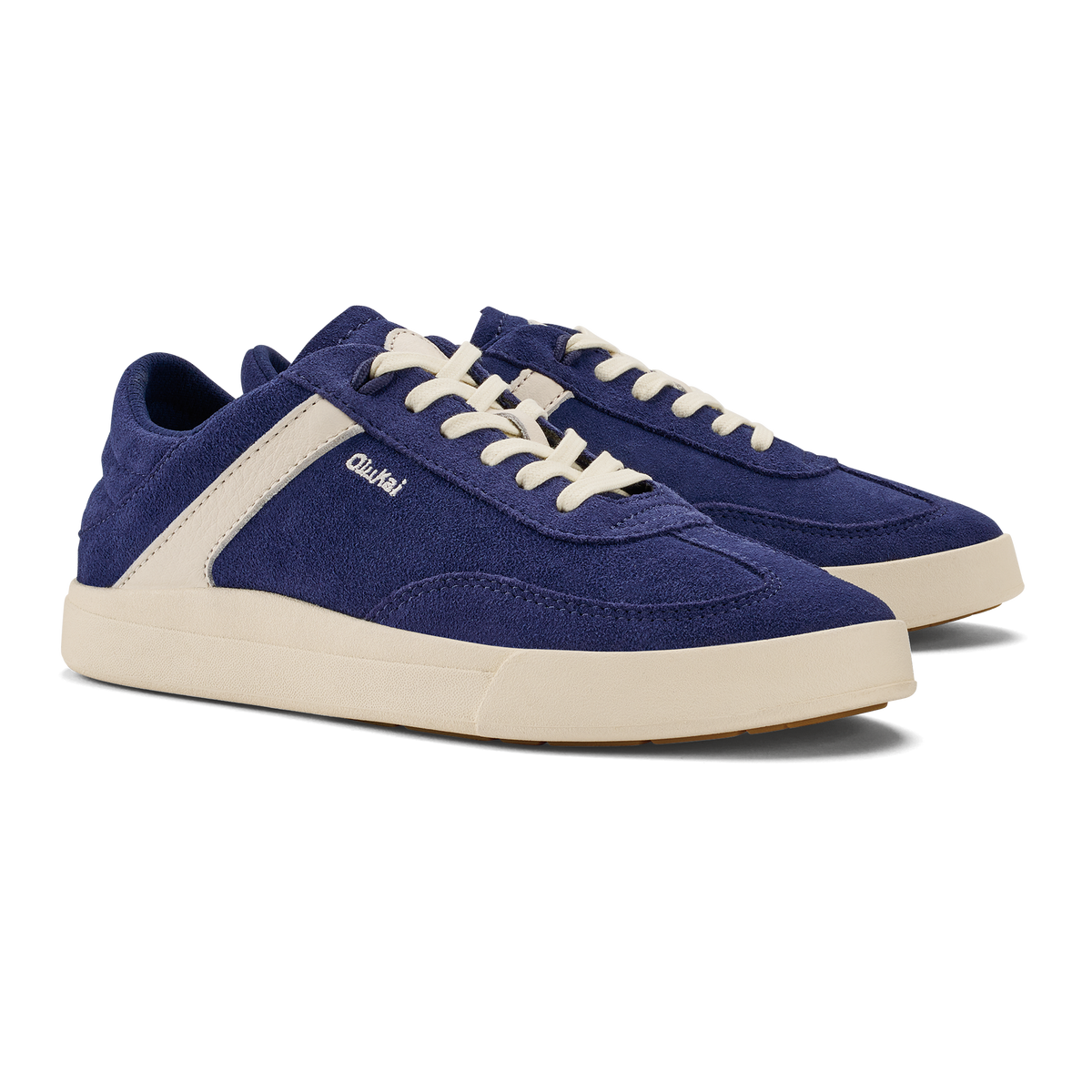 OluKai Hā‘upu Women’s Leather Sneakers - Navy / Off White