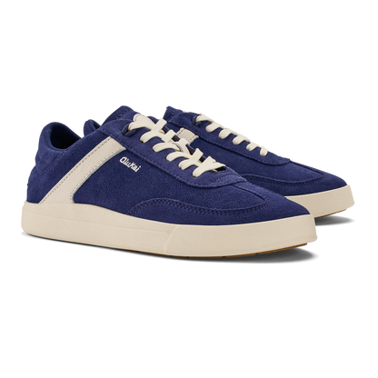 OluKai Hā‘upu Women’s Leather Sneakers - Navy / Off White