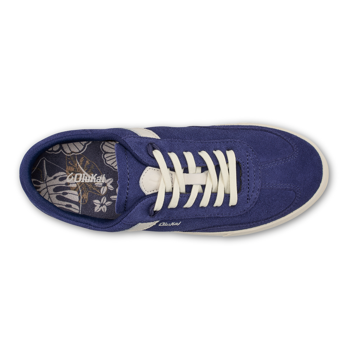 OluKai Hā‘upu Women’s Leather Sneakers - Navy / Off White
