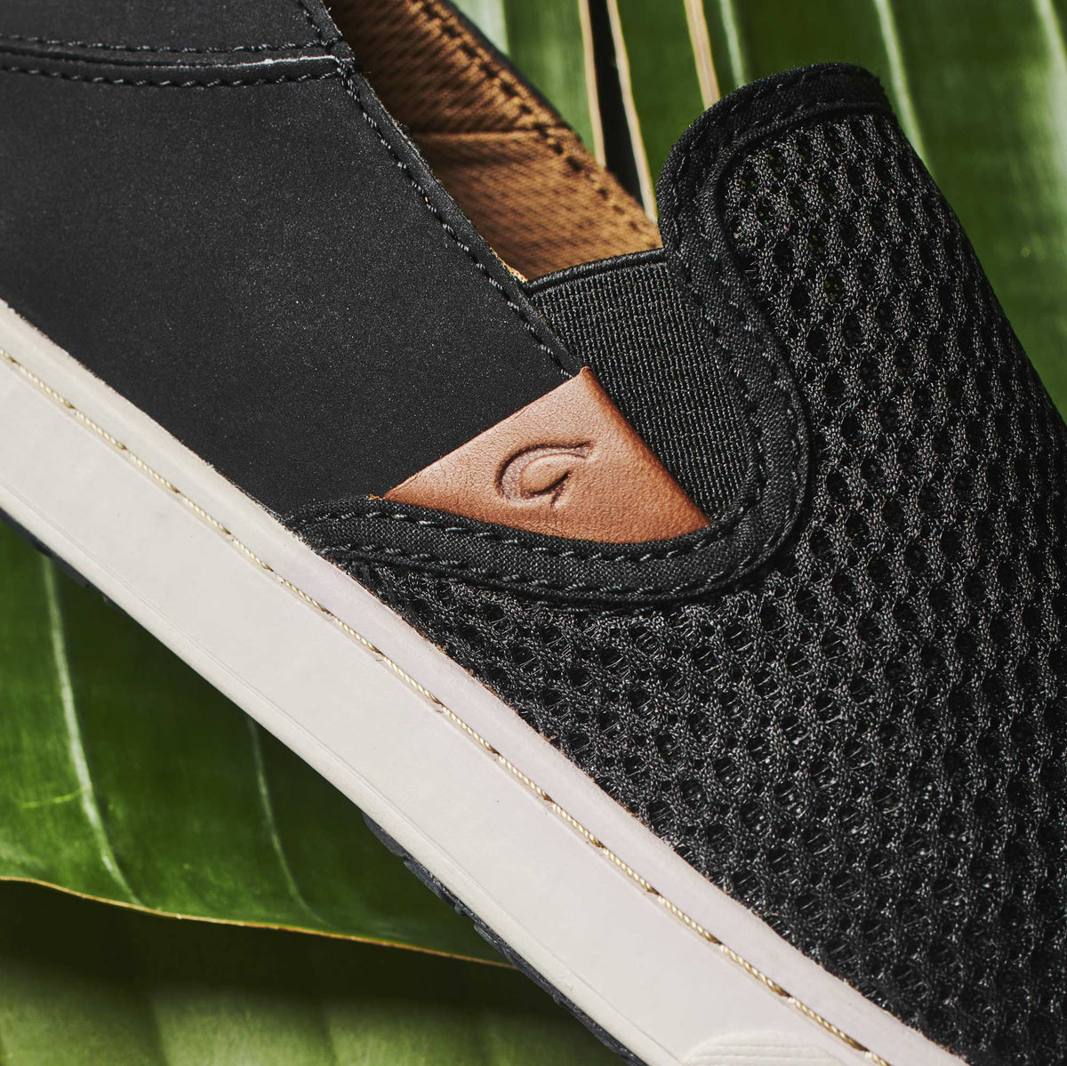 OluKai Pehuea Women's Breathable Slip-On Sneakers - Black
