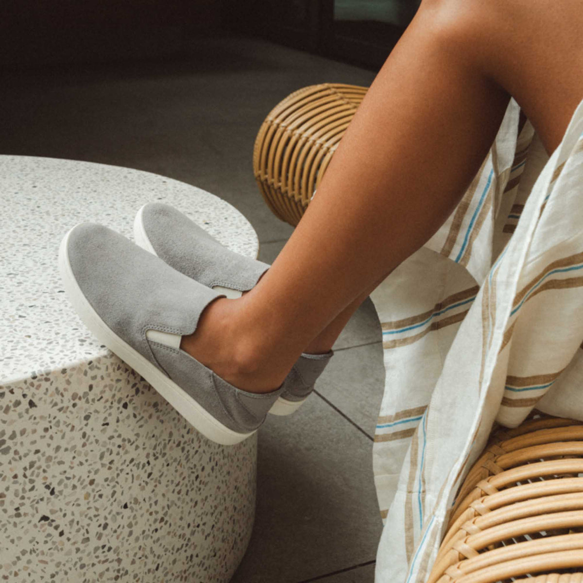 OluKai Pehuea Luxe Women’s Suede Shoes - Ash
