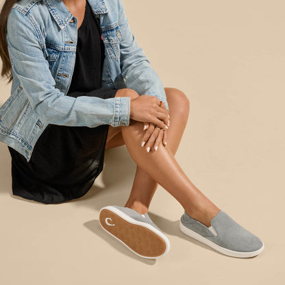 OluKai Pehuea Luxe Women’s Suede Shoes - Ash