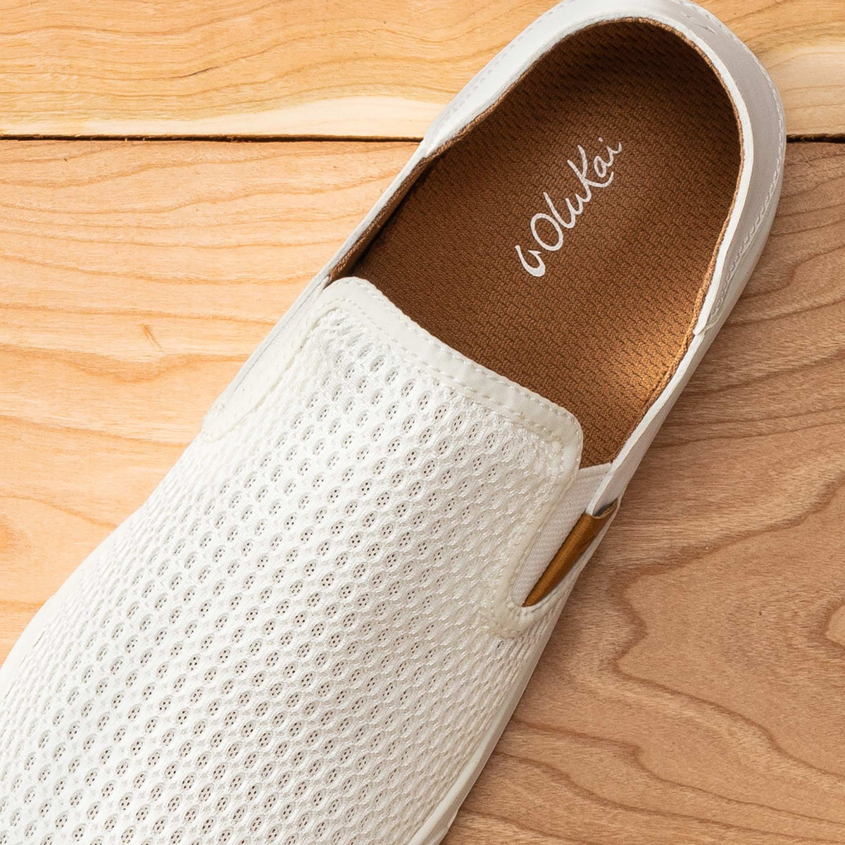 OluKai Pehuea Women's Breathable Slip-On Sneakers - Bright White