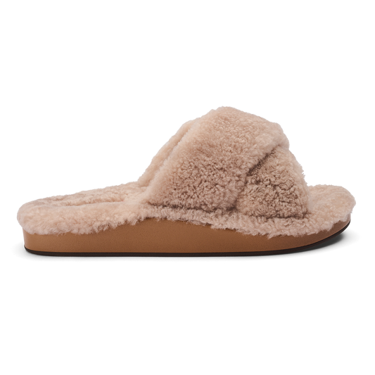 OluKai Hila Heu Women’s Slide Slipper Sandals - Tan