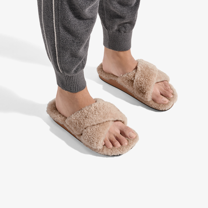 OluKai Hila Heu Women’s Slide Slipper Sandals - Tan