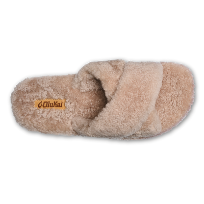 OluKai Hila Heu Women’s Slide Slipper Sandals - Tan
