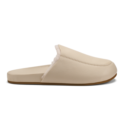 OluKai Kōnea Women’s Leather Slipper Mules - Bone
