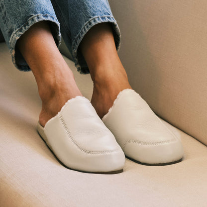 OluKai Kōnea Women’s Leather Slipper Mules - Bone