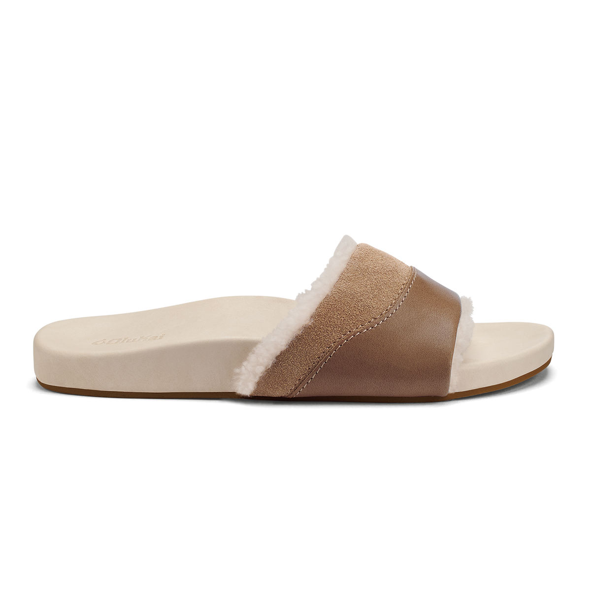 OluKai Hō‘ala Slide Women’s Slide Slipper Sandals - Tan / Puka