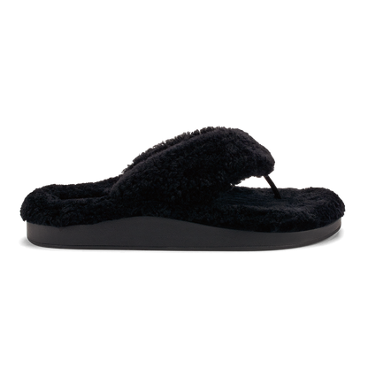 OluKai Kīpe'a Heu Women‘s Flip Flop Slippers - Black